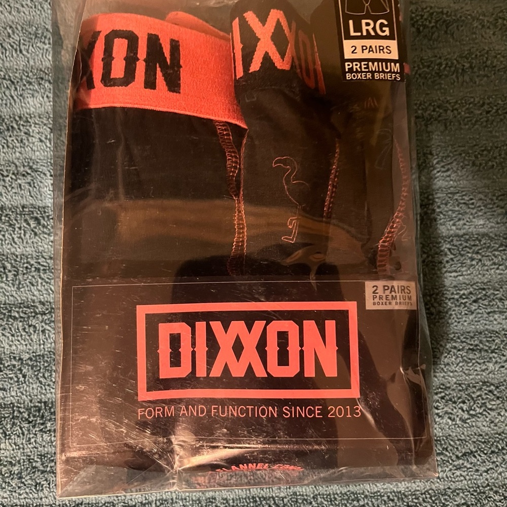 New Dixxon Men's Two Pair Premium Boxer Briefs Black Pink Flamingos cocktails L